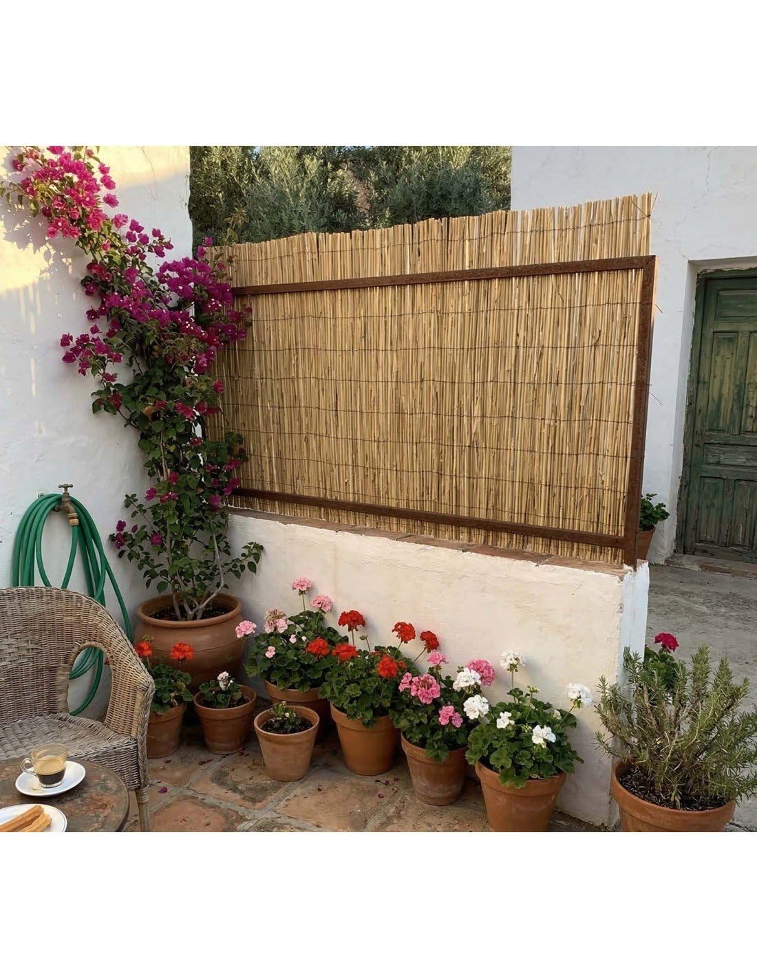 JARDIN202 - Cerramiento de Junco Natural Tejido Halong | Multivarilla | 95% Ocultación y Privacidad Premium | 1x5m