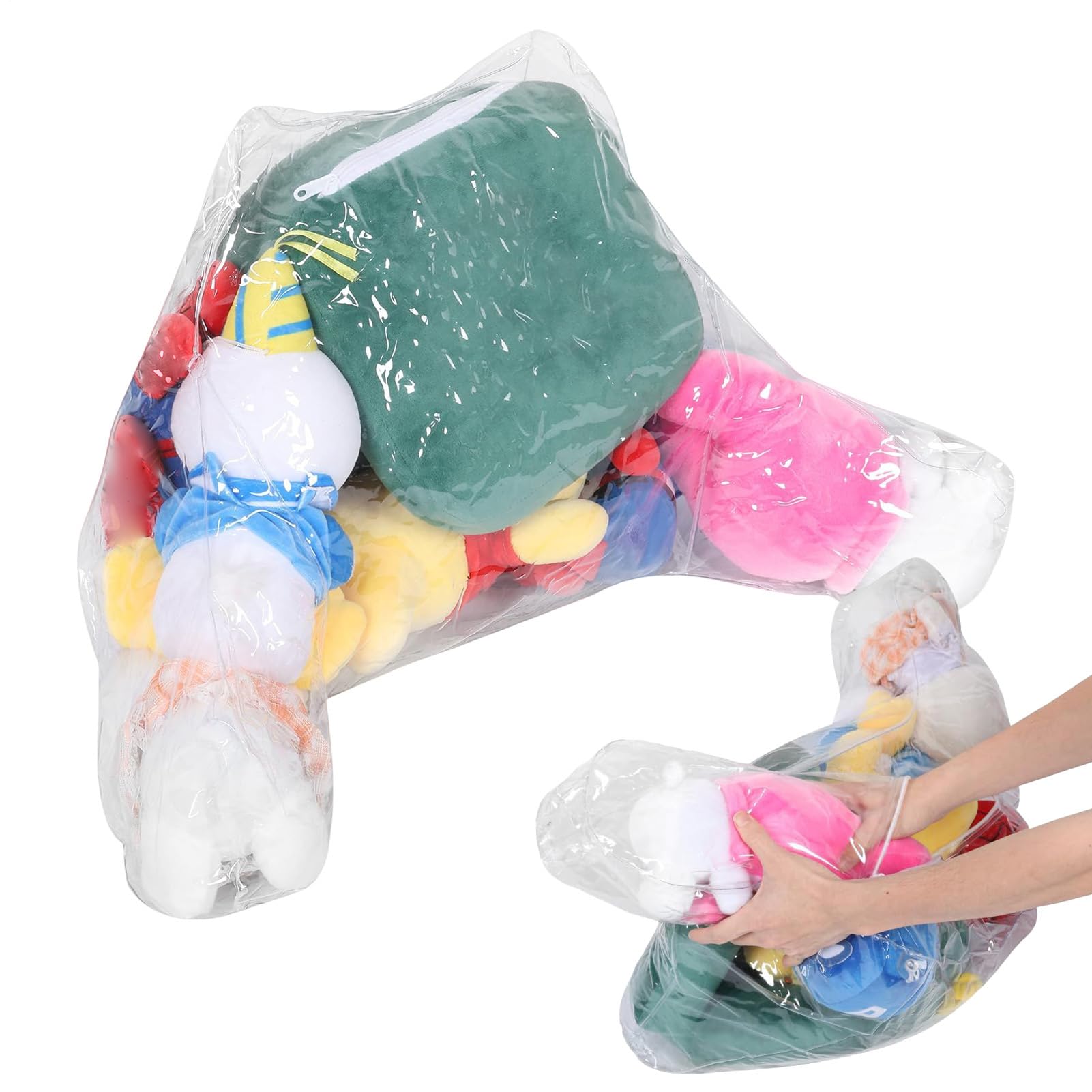Silla Almacenamiento Peluches transparente de 30L para dormitorio