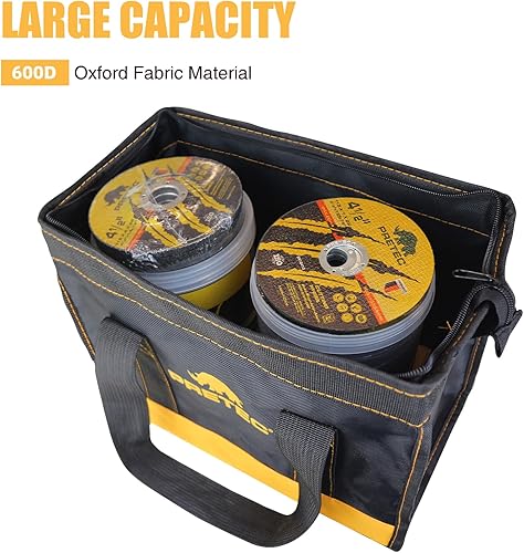 Miniatura 4 de Bolsa de herramientas pequeña de 12 pulgadas, bolsa de herramientas de boca ancha, bolsa organizadora de herramientas impermeable para el hogar para