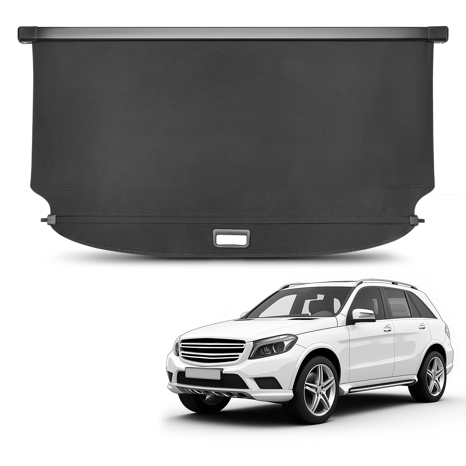 maXpeedingrods Laderaumabdeckung für Mercedes M-Klasse W166 2011-2015 für GLE W166 2015-2018 Kofferraumabdeckung Einziehbar 1668100709 1668100301 Direkter Ersatz Schwarz