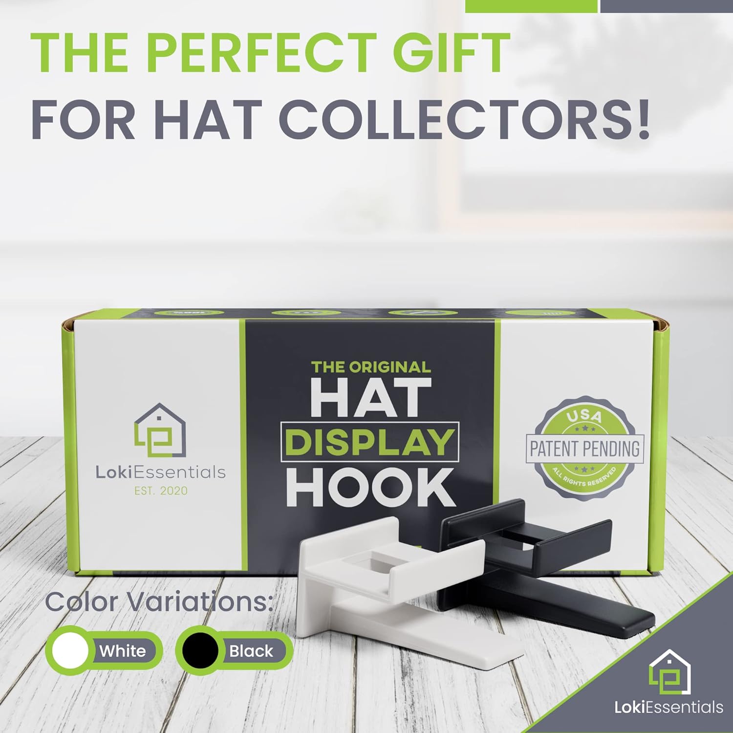 LokiEssentials Adhesive Hat Rack Display Hooks for Wall & Door (12 Pack) Baseball Cap Holder, Closet & Storage Organizer, Strong Cap Hanger for Room & Mancave, No Drilling, USA Patent Pending (Black) : Home & Kitchen