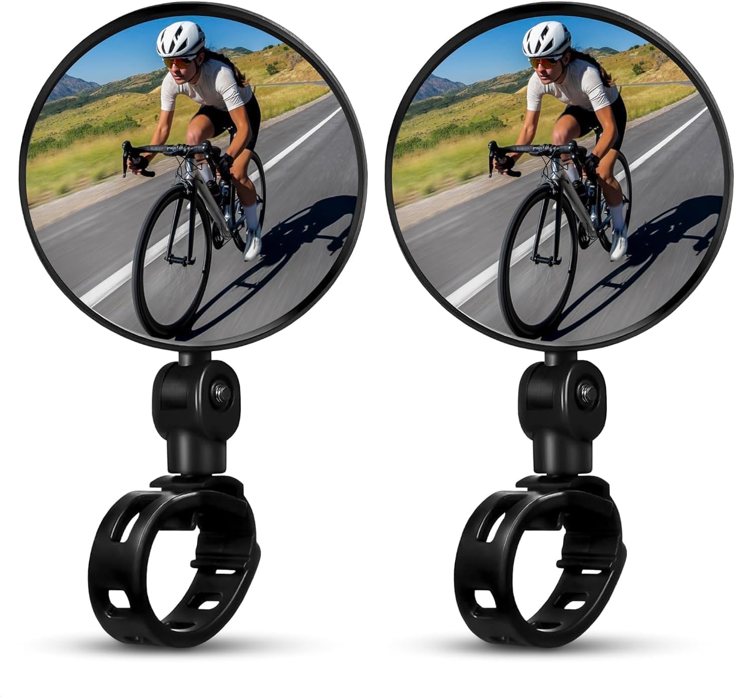AoMige 2 Pack Mirrors,HD Safety Adjustable 360°Rotation Bicycle Mirrors,Mountain Bicycle Rear View Mirrors Convex Mirror for Mountain Road Bike Cycling
