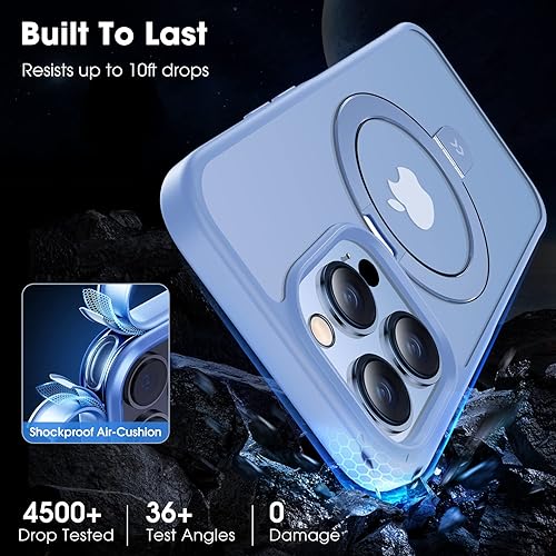 Miniatura 5 de CASEKOO Funda con anillo magnético oficial original para iPhone 15 Pro Max protección militar contra caídas compatible con MagSafe Funda delgada