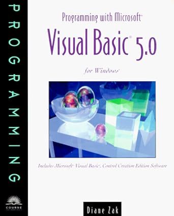 Programming With Microsoft Visual Basic 5.0 for Windows : Zak, Diane ...