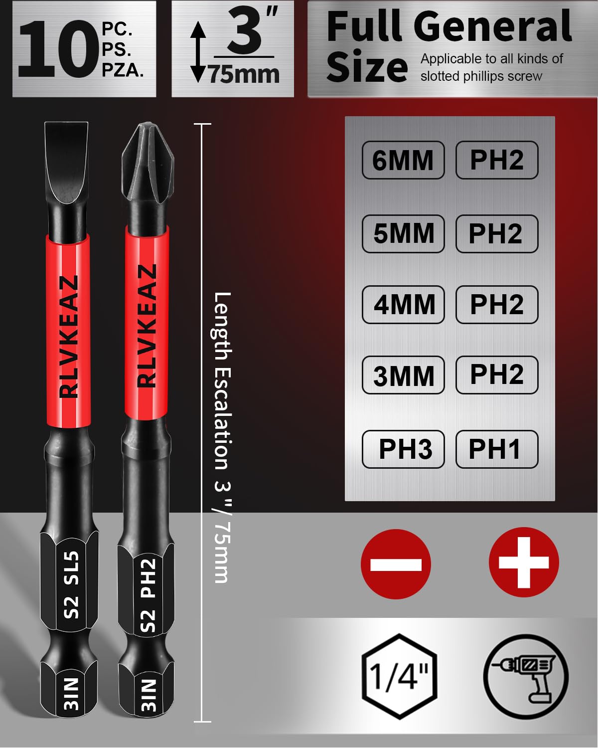 Magnetic Screwdriver Bit Set - 10 Piece -4 Magnetic Screwdriver Bit Set - 10 Piece -4