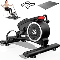 Vista 9 de pooboo Pedal de ejercicio para debajo del escritorio, mini bicicleta estática magnética silenciosa con 16 niveles de resistencia, para ejercitar