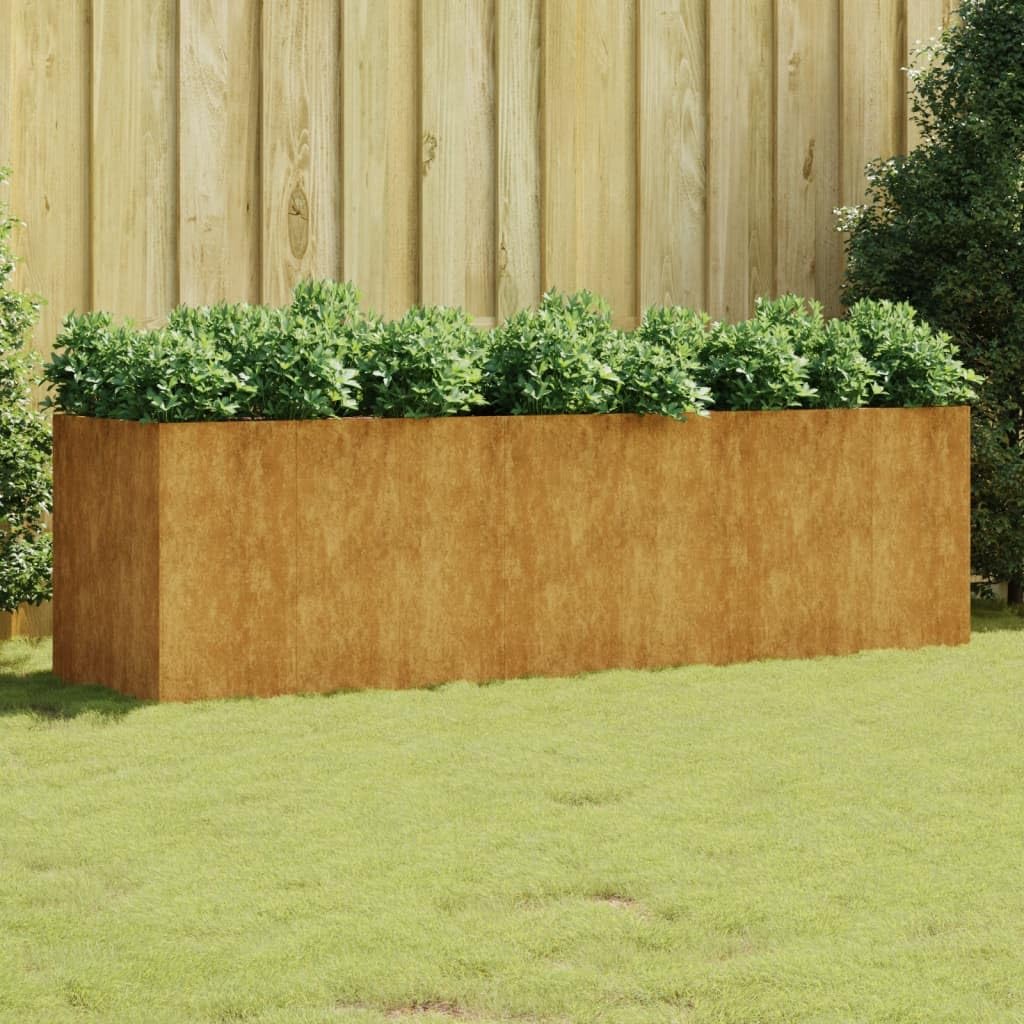 vidaXL Corten Steel Outdoor Raised Garden Bed - Sturdy Planter for Vegetables, Herbs & Flowers - 110.2