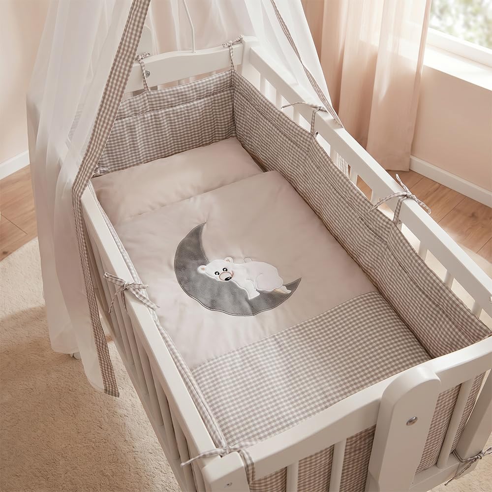 VitaliSpa Lit bébé, Blanc, 40x90 | avec des roues, avec fonction de bascule et roulettes verrouillables