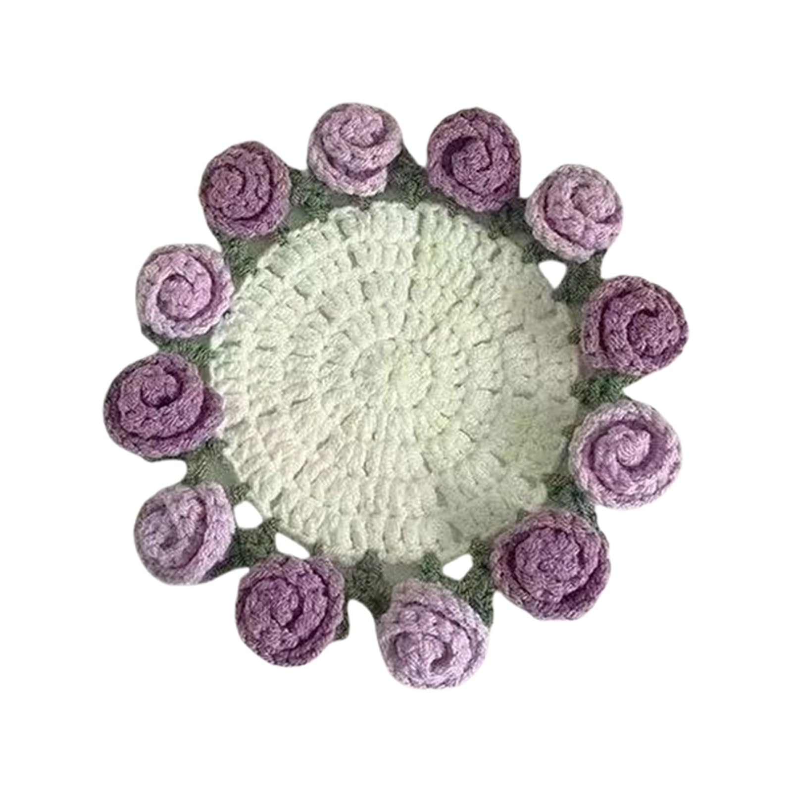 Coasters Crochet Kits Starter Rose Bouquet for Craft Lovers Rose Bouquet