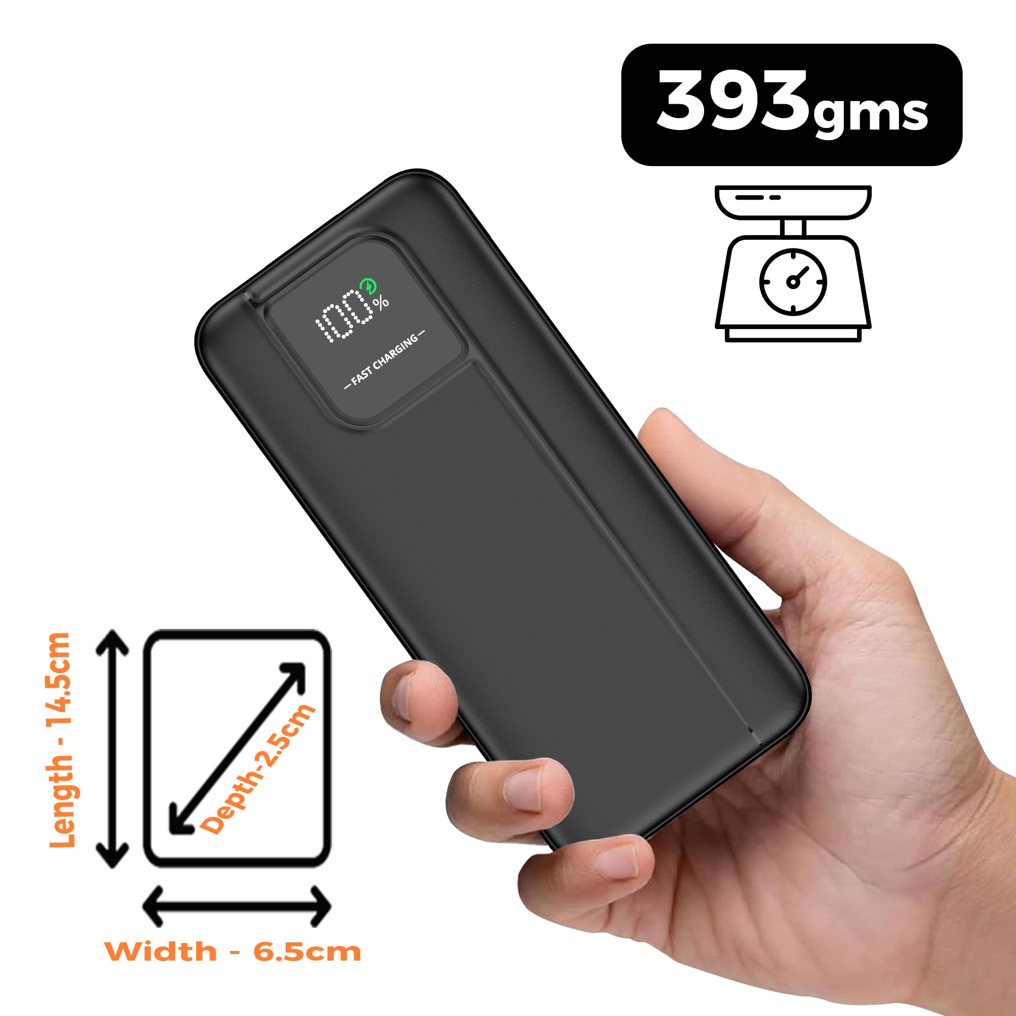 Kratos 20000mAh 35W Turbo Fast Charging Power Bank | Dual Output | PD + QC Compatible | Two-Way Fast Charging | for iPhone, Samsung, Android & More (Black) — Amazon image 8