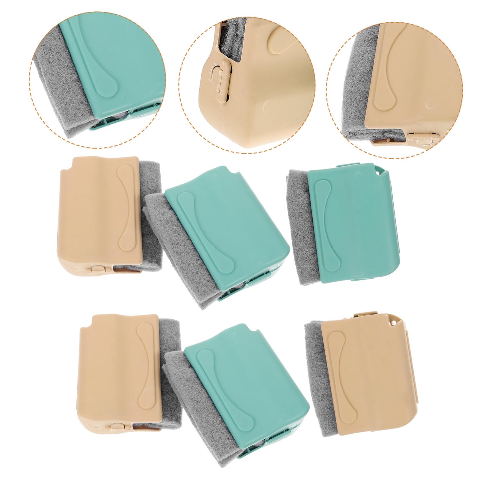 PACKOVE 2 Series Cepillos De Limpieza De Ranuras para Ventanas Y Cocina Herramientas Multifuncionales para Grietas Y Estrechos Colores Aleatorios 6 Piezas X 2