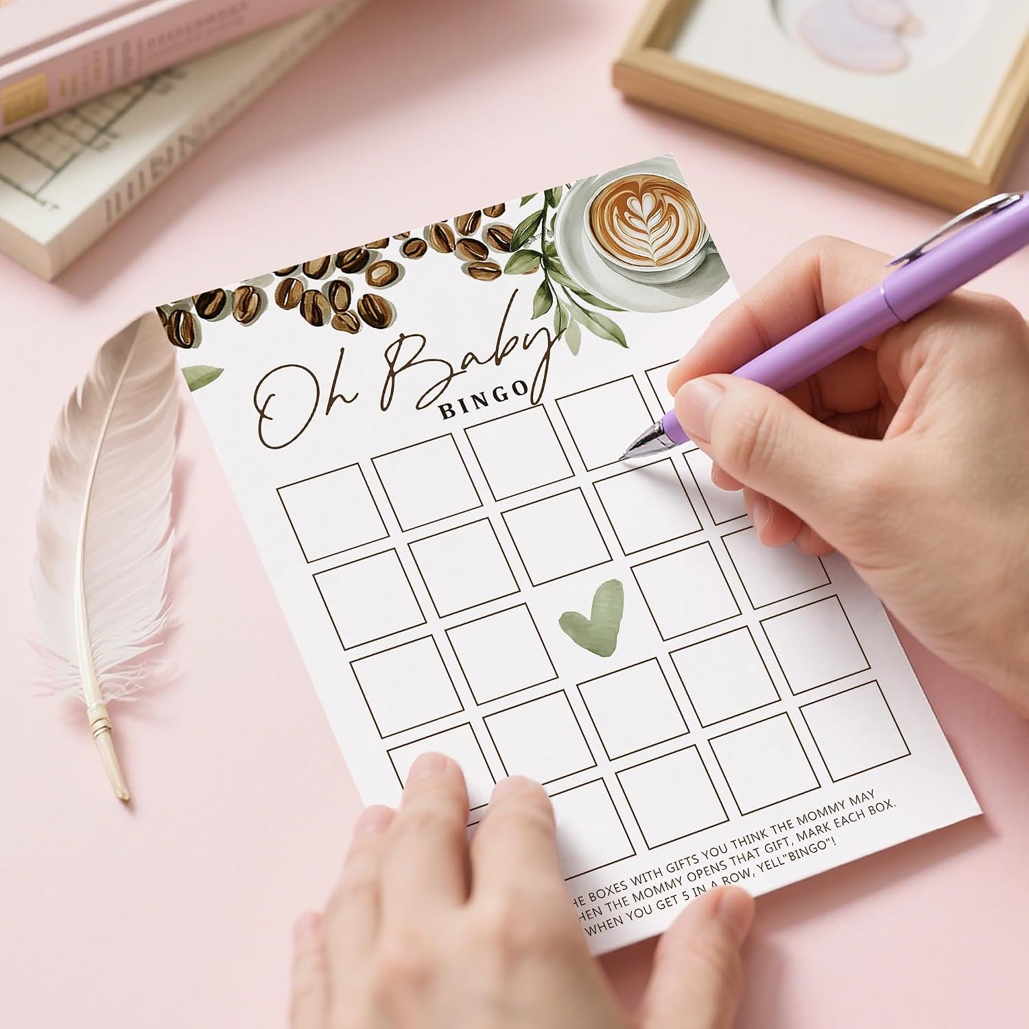 Baby Shower Games for Girl Boy, 25 PCS A Baby is Brewing Bingo Game Cards, Coffee Theme Gender Neutral Party Decorations Supplies-E03