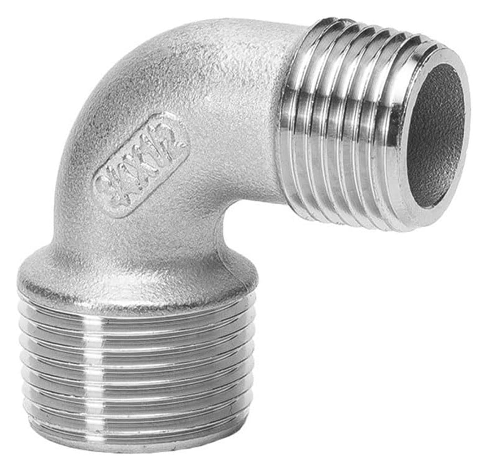 Accesorios de tubería de acero inoxidable fundido acero inoxidable, codo de acero inoxidable de 90°, DN10 x DN8 DN25 x DN20 macho x macho de 90 grados, conector de acople de codo 304 (Dn25 x 20)
