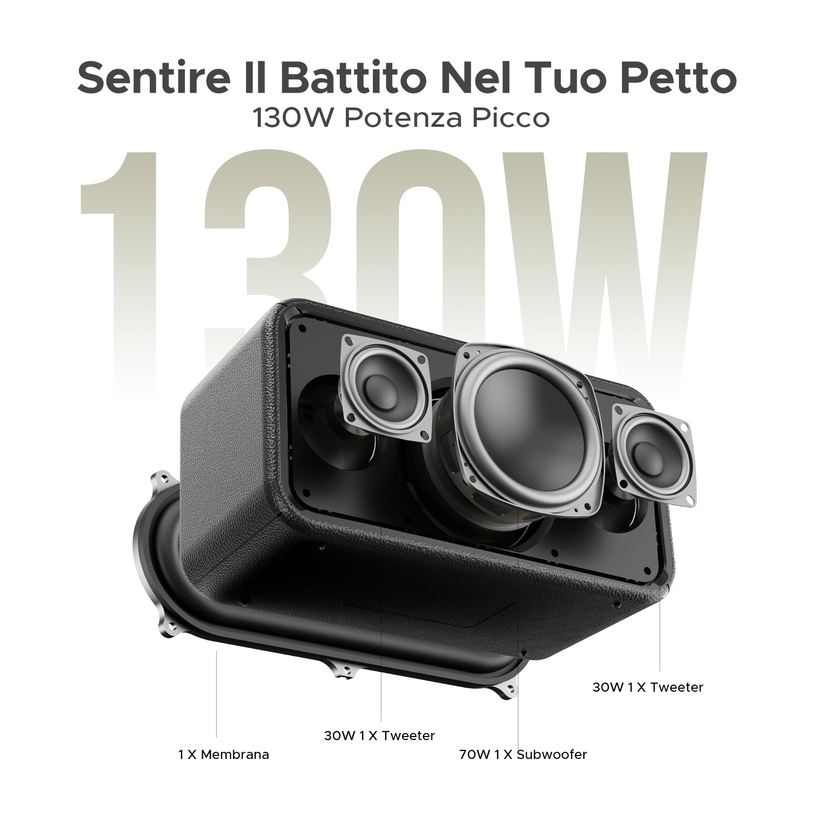 Field Rush Cassa Musica, Altoparlante Portatile Con Microfono, Suono Potente, Batteria A Lunga Autonomia, Resistente, Ideale Per Giardino, Campeggio E Uso Domestico - Nero
