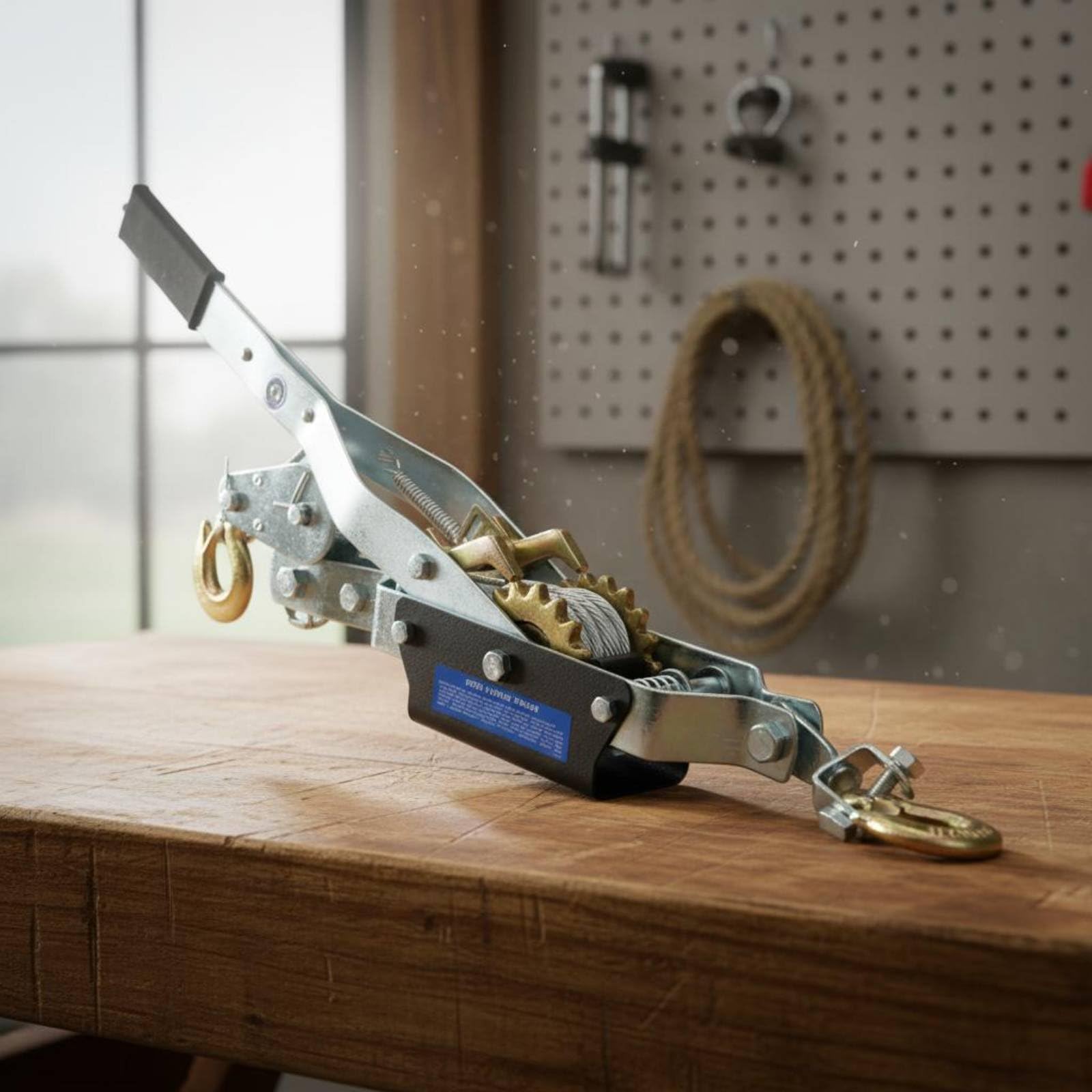 predolo Hebel-Seilwinde Industriequalität Handseilzug stabil und Mehrzweck-Flaschenzug für Handwerker, Baustelle, Forstwirtschaft, Gelände, 4T, Boutique-Haken