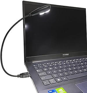 Kyfreshpower Flexible USB Lamp with Stepless Brightness Changing by Touch Switch and Durable Gooseneck, Portable USB Night Light for Computer, Keyboard, Laptop, Reading (Black, 10 LED Bead) (Black)
