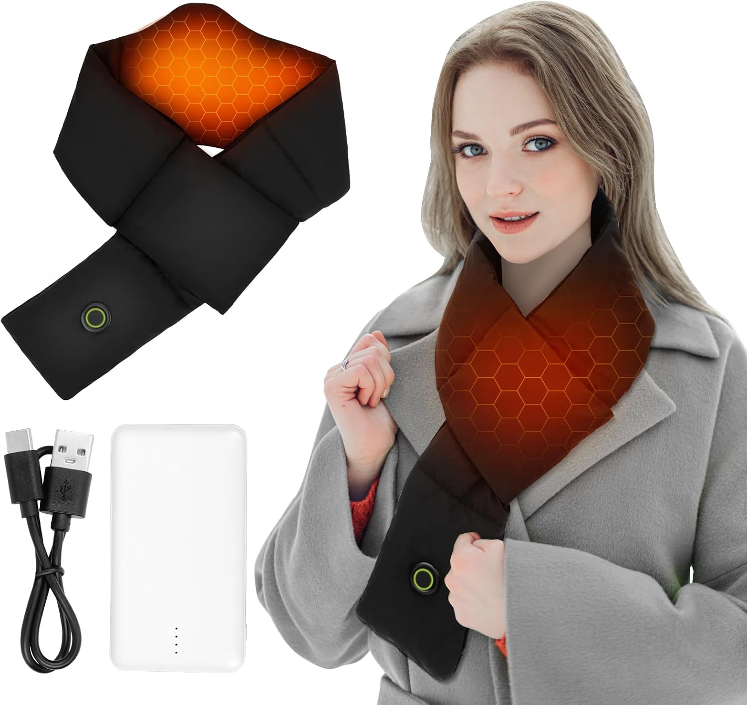 Heated Scarf Neck Heating Pad, Upgraded Electric Heating Pad with 3