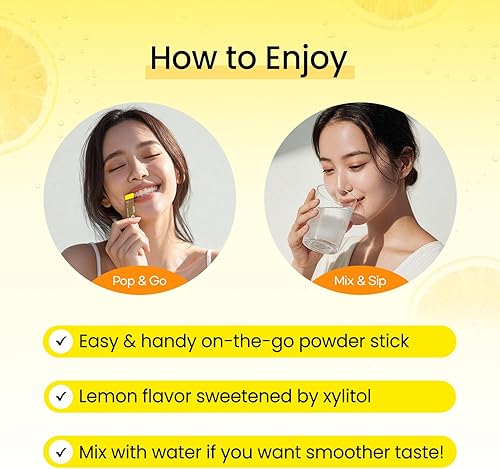 Miniatura 7 de DONGKOOK Vita Pop - Polvo coreano de vitamina C de 2,000 mg de alta absorción, cero azúcar, bebida de limón, vitamina D y biotina para la piel,