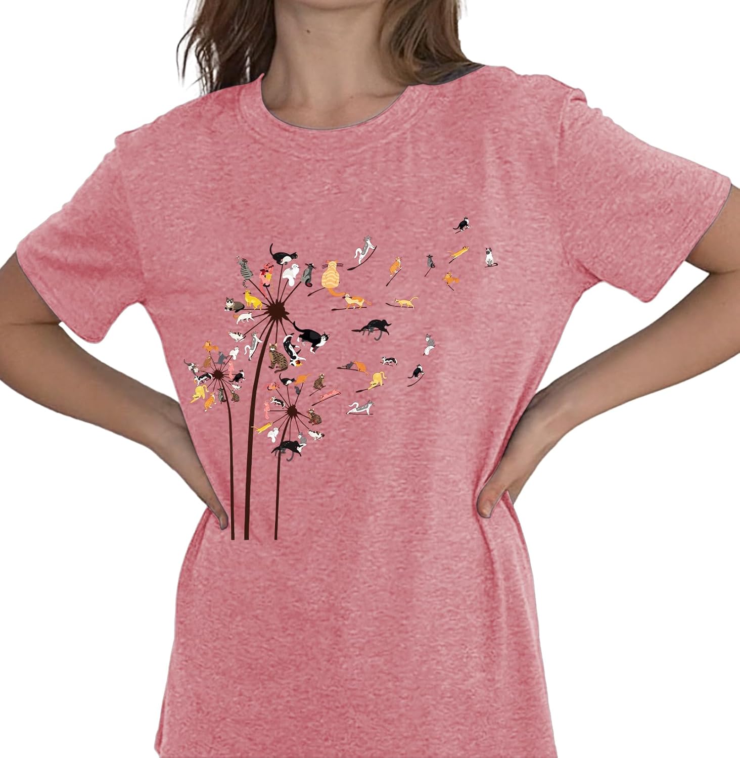 Womens Valentines Shirt -Pink Love Heart Graphic Tshirts Funny Teen Girl's Holi Vacation Casual Outfit Pink - Image 4