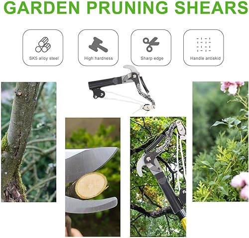 Miniatura 8 de 1 podadora de jardín, tijeras de podar con trinquete para jardinería, podadoras manuales, rosas de corte, flores, árboles, plantas vivas, tijeras de