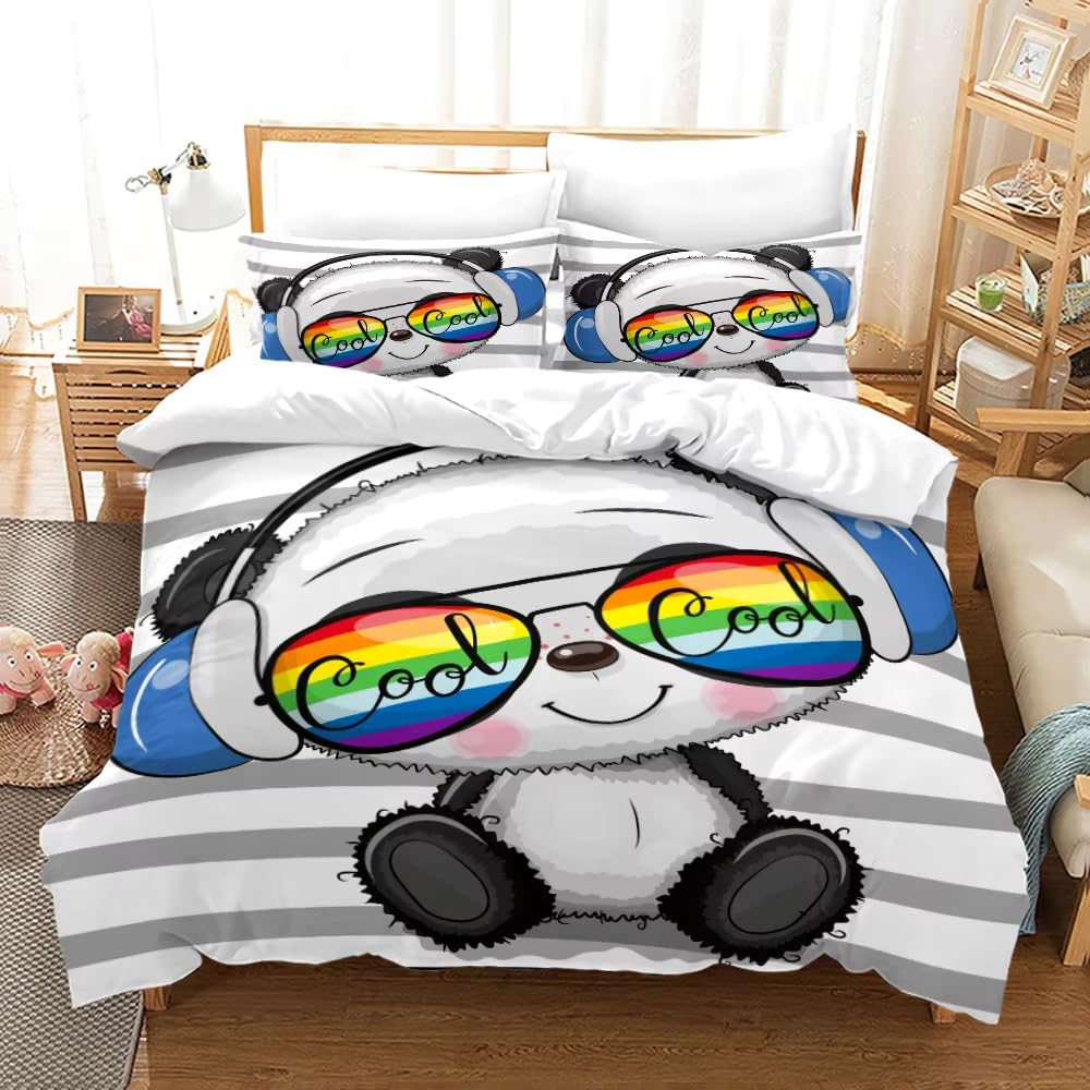 Parure de lit panda 2 personnes pour une chambre adulte cocooning et cosy
