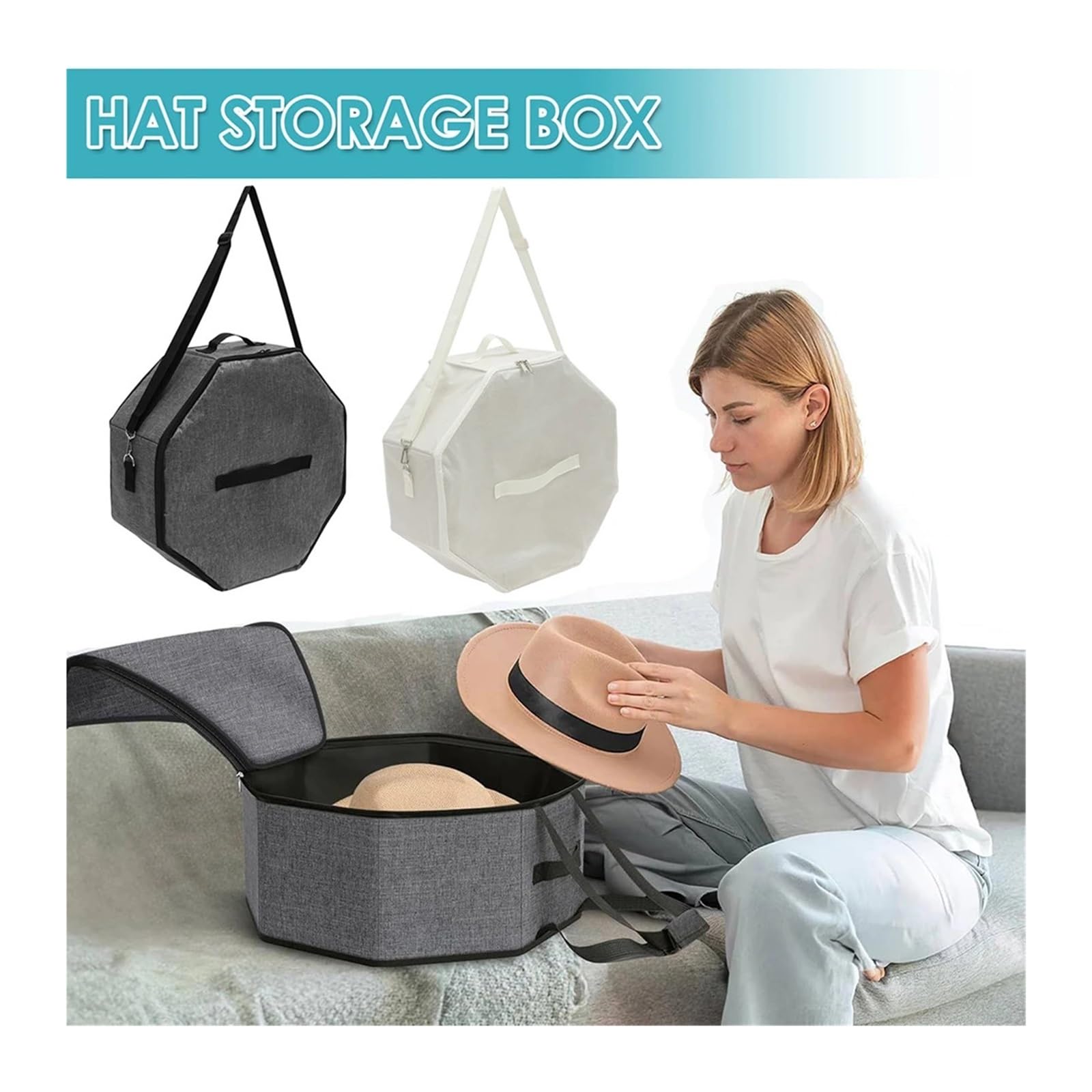 Caja para sombreros de vaquero Bolsa organizadora de sombreros