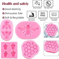 Vista 2 de ZiXiang Bumble Bee - Molde de silicona para fondant, moldes de colmena de abeja, moldes de chocolate para cupcakes, decoración de pasteles