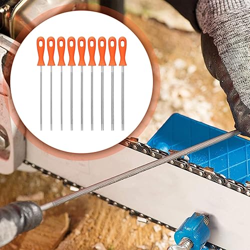 Miniatura 4 de Kit de archivo de afilado de cadena de motosierra para afilar cadena de motosierra de acero, accesorios de herramienta con mango de plástico duro, 9