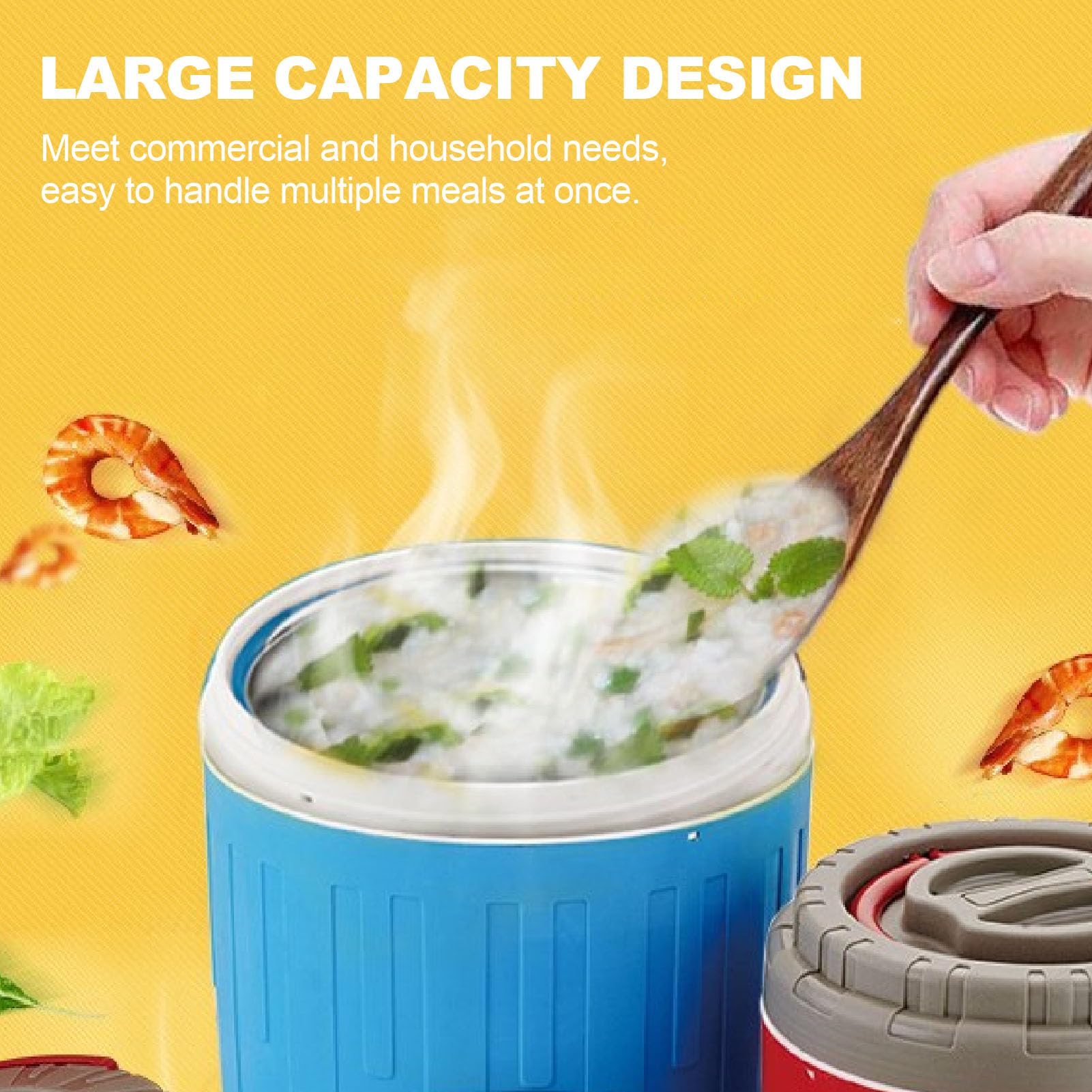 3 fiambreras aislantes de acero inoxidable 304, mantiene las comidas calientes, diseño a prueba de fugas, ideal para arroz y sopa, portátil y duradero