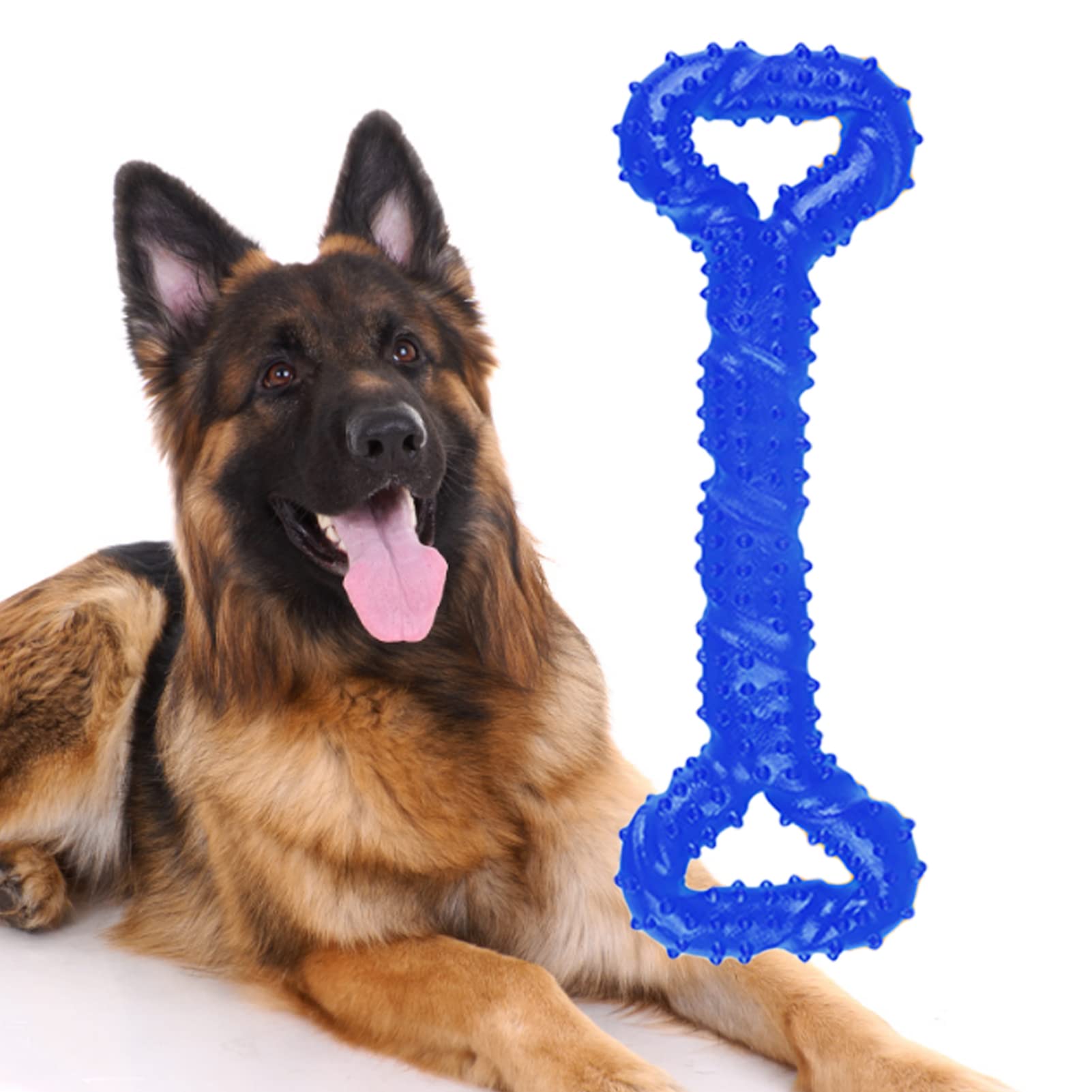 Lemcrvas Dog Toys for Aggressive Chewers, Durable Dog Chew Toys for Small Meduium Large Dogs Breed, Super Chewer Dog Toys for Boredom and Stimulating (Translucent Blue)