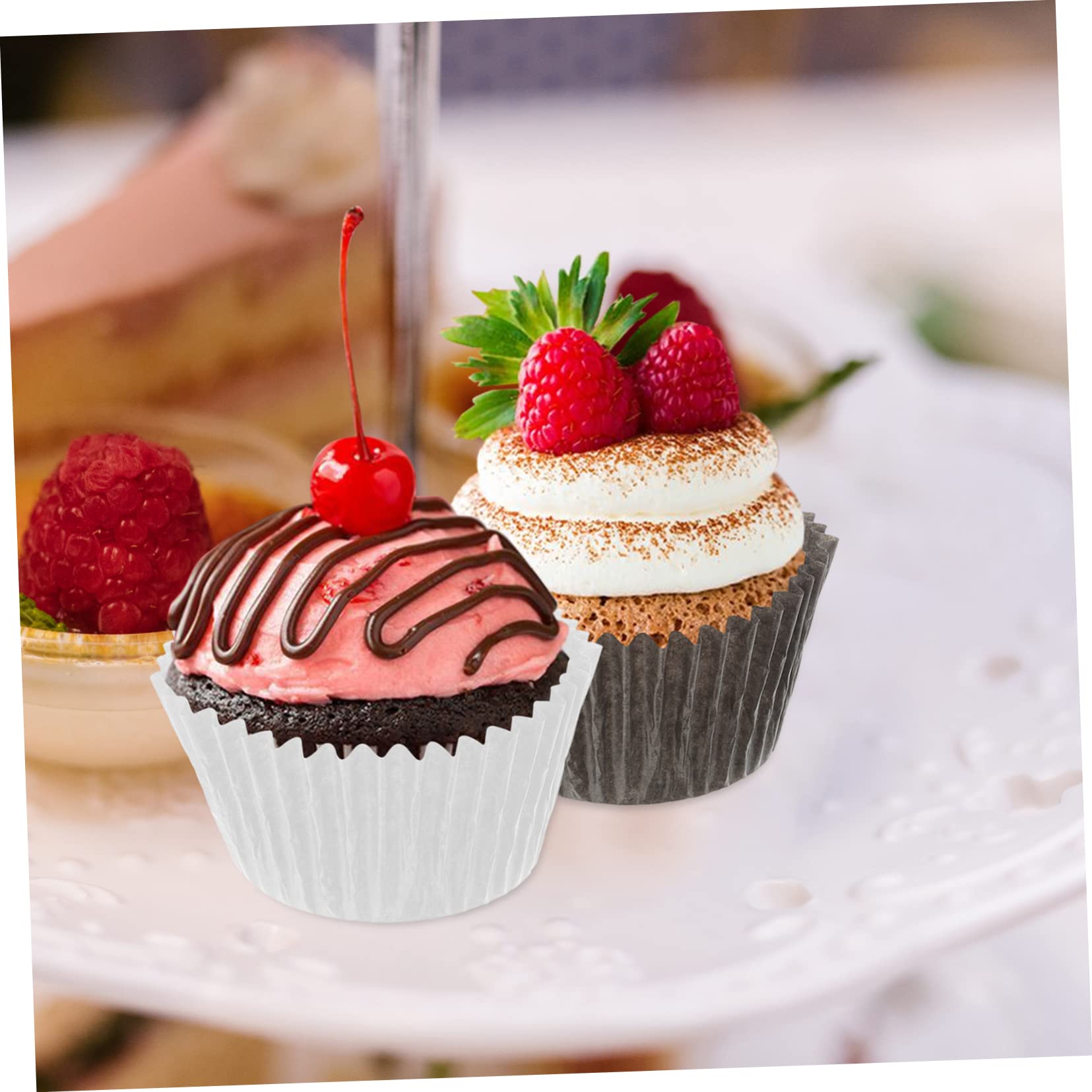 HEMOTON 1000 Piezas de Molde de Papel para Muffins y Vaso de Papel para Cupcakes Resistente Grasa para Fiestas de Graduación y Bodas