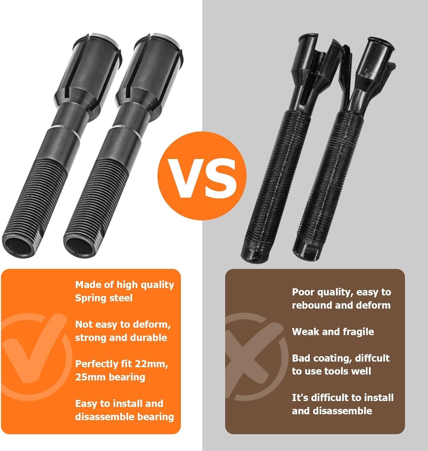 Weisen Inner Cam Bearing Installer and Puller Tools Compatible with Harley 88 93 96 103 110 ALL TWIN CAM 1999-newer