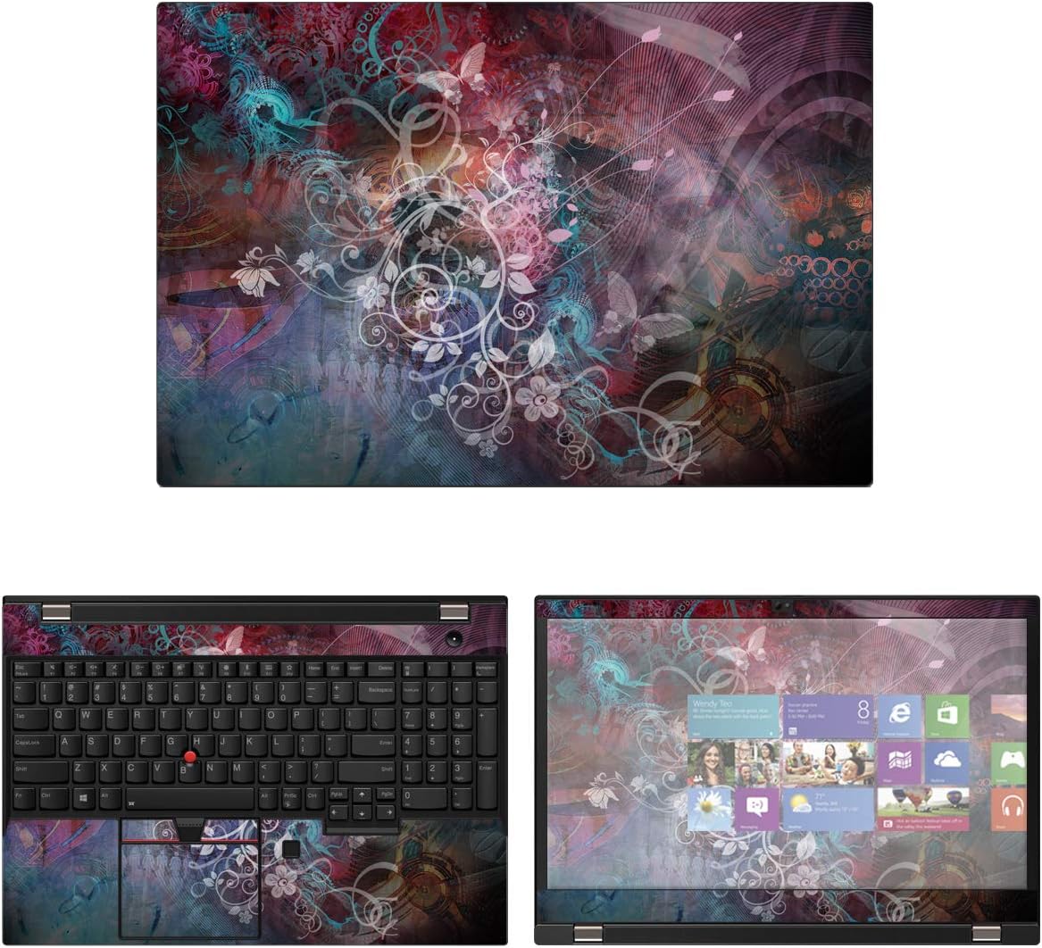 Decalrus - Protective Decal Floral Skin Sticker for Lenovo ThinkPad T590 (15.6" Screen) case Cover wrap LEtnkpad15_T590-10