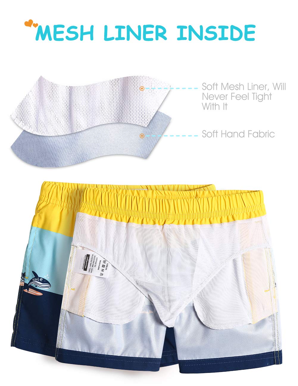 maamgic Bañador Niño Ropa de Baño para Natación Secado Rápido Interior de Malla Shorts de Natación VÍA Multiple