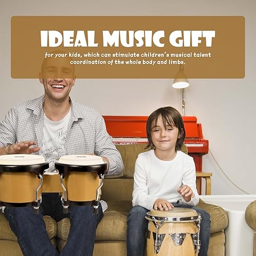 Miniatura 14 de Soulmate Bongo - Juego de tambores de 6 y 7 pulgadas para niños, adultos, principiantes, profesionales, cavidad transparente y metal, instrumentos