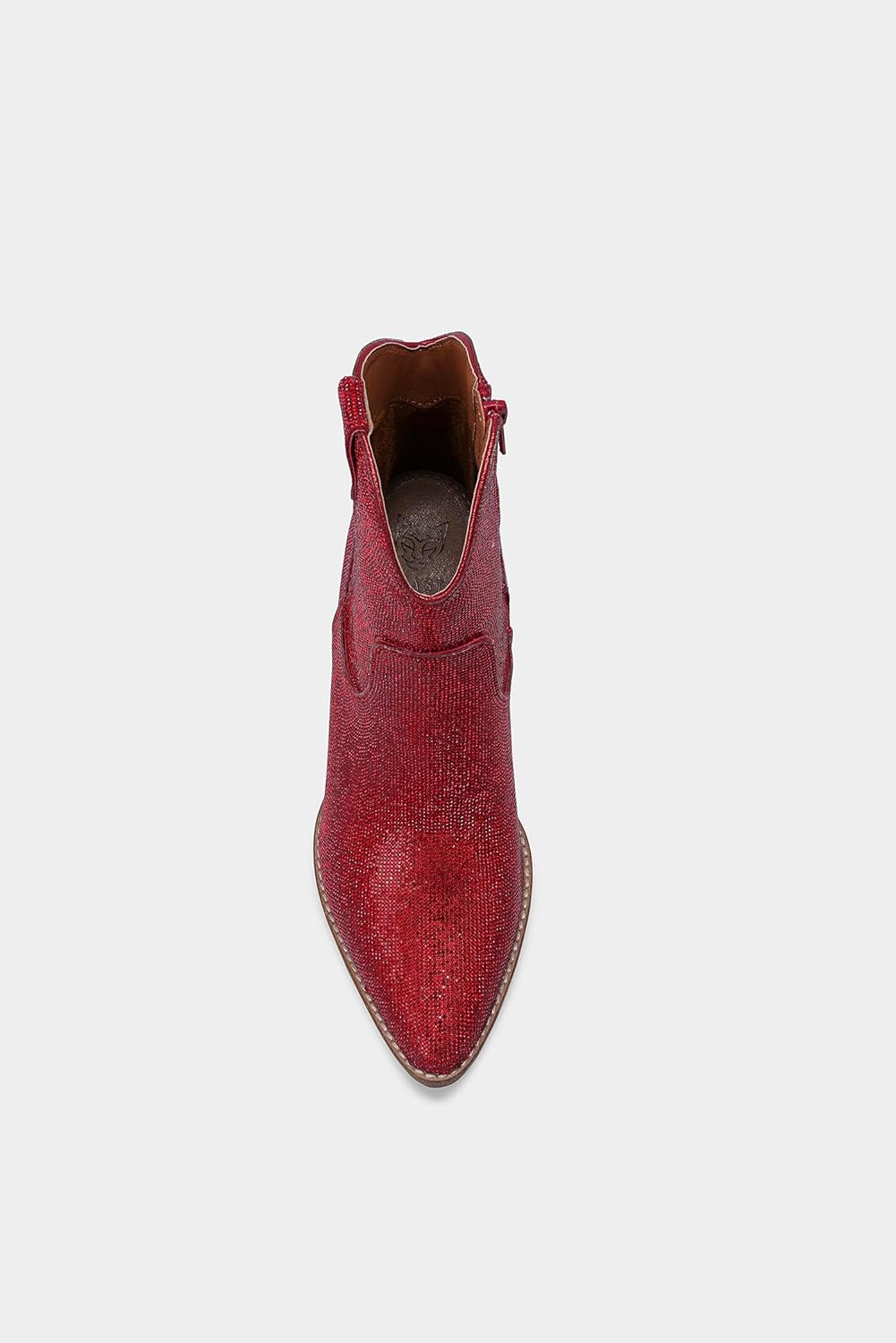 Women's Rhinestone Ankle Boots Cowboy Boots Stacked Block Heel Boots Cowgirl Boots Side Zipper Pointed Toe Boots