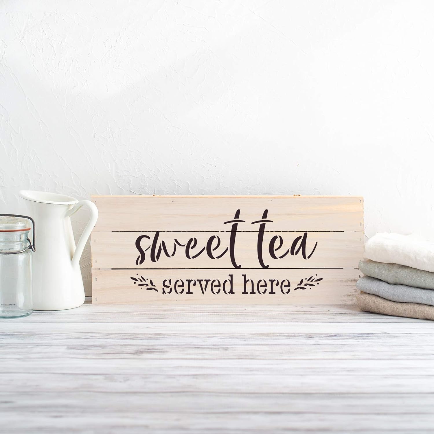 Sweet Tea Served Here Stencil - Food Stencils, Kitchen Stencils, Craft Appetizing Designs for Home Or Cafe Decor