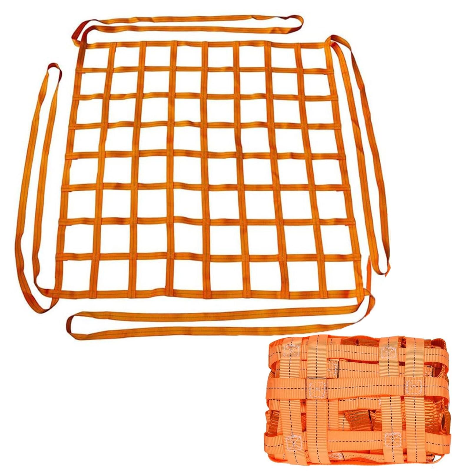 DRemdo Safety Lifting Net Straps, Flat Nylon Sling Hoisting Net,Loading and Unloading Heavy Objects 10cm Square Mesh Tear Resistance for Construction Rigging Moving Towing Hoisting Work Gear Load Capa