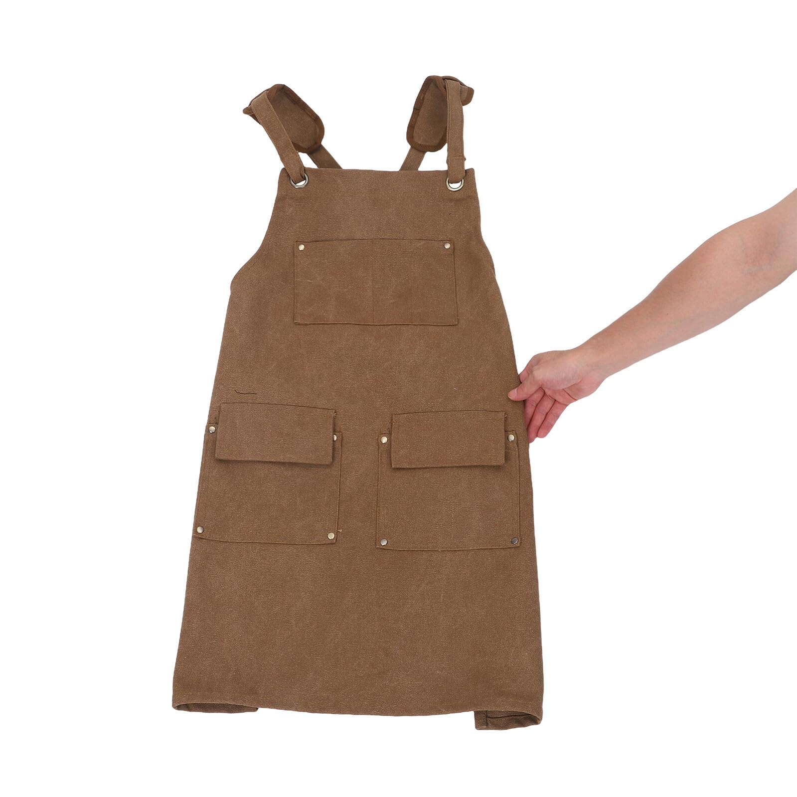 VILLCASE Arbeitsschürze aus Dickem Segeltuch für Männer Zimmermannsschürze mit Verstellbaren Trägern Mehrere Taschen Robuste Werkstattschürze für Holzarbeiten Garten und Küche