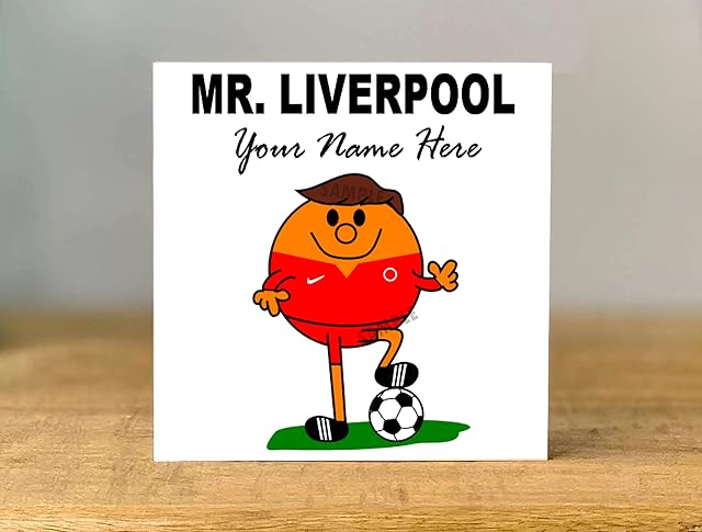 Personalised Mr Liverpool Birthday Card Football Soccer Supporters Happy Birthday Card Greetings Cards dad son brother