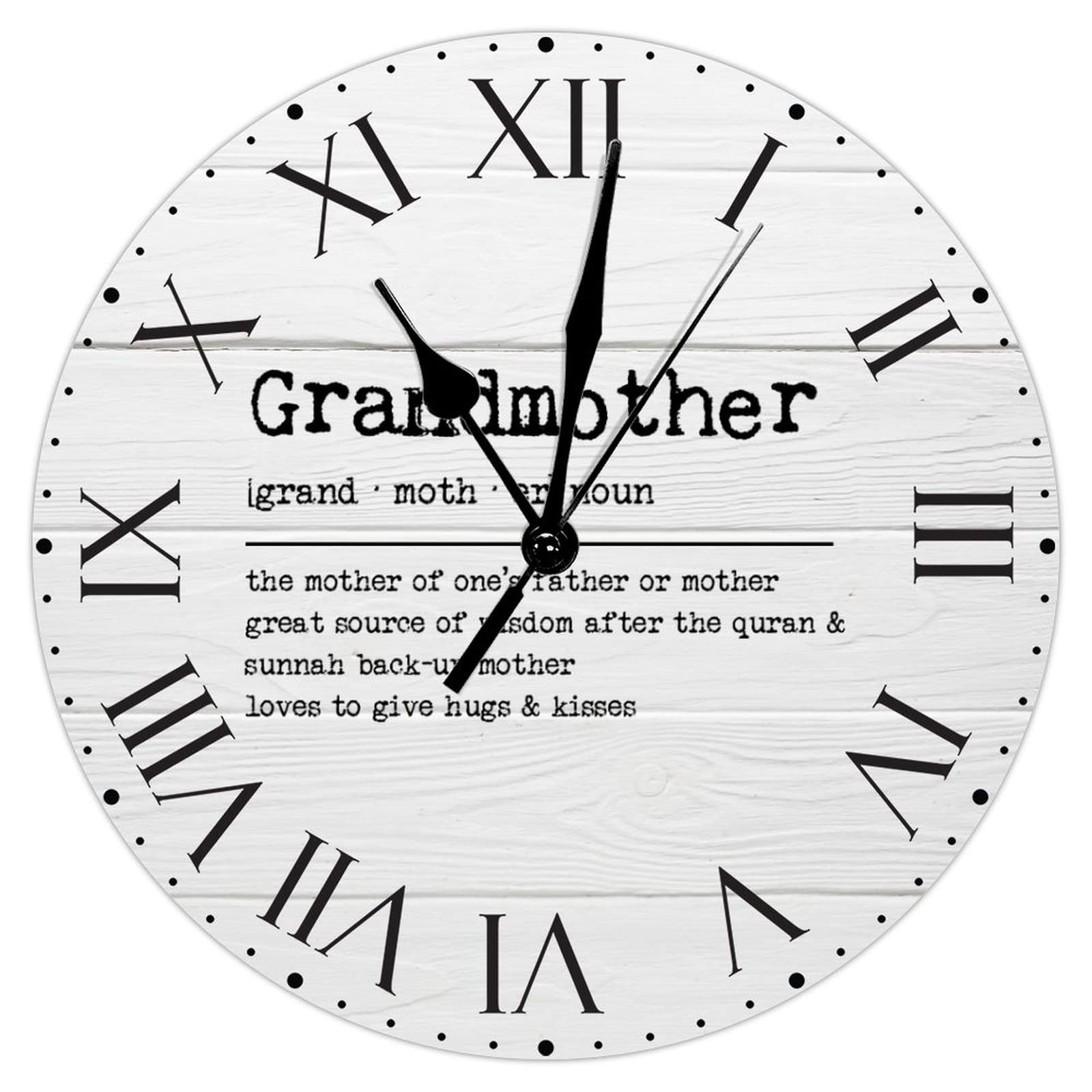 Horloge murale sans cadre PVC 30.5 cm, grande horloge d'intérieur maison bureau