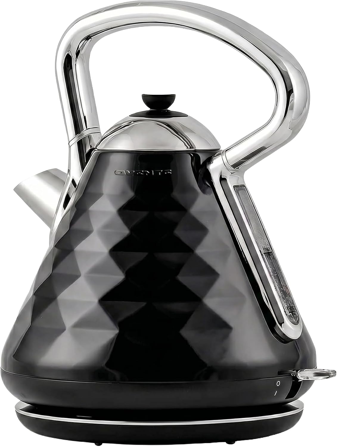 OVENTE Retro Electric Kettle, 1.7L Stainless Steel Tea Kettle, 1500W Fast Heating Hot Water Boiler with LED Indicator Light, Auto Shut-Off & Boil-Dry Protection, BPA-Free Teapot, Black KS755B