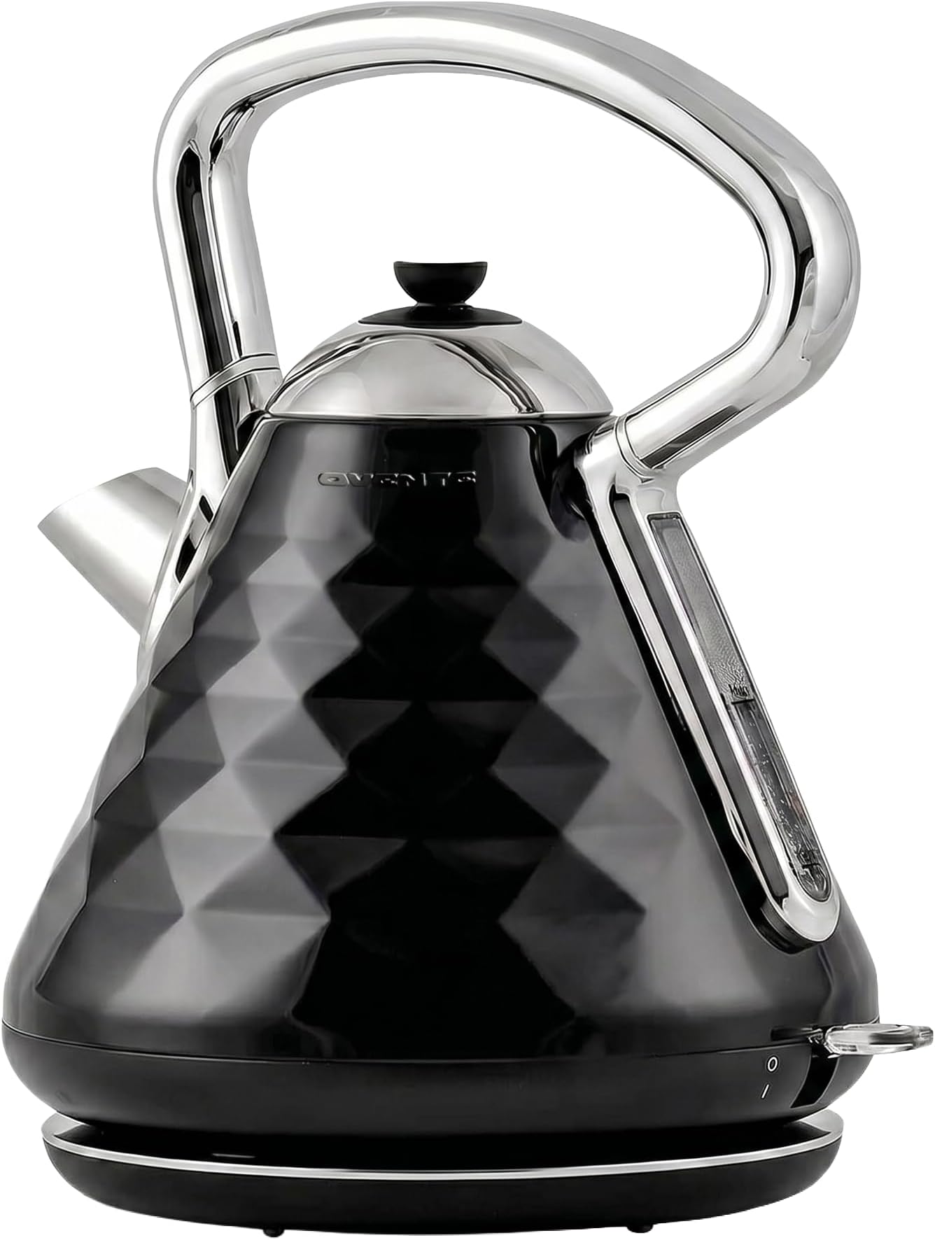 OVENTE Retro Electric Kettle, 1.7L Stainless Steel Tea Kettle, 1500W Fast Heating Hot Water Boiler with LED Indicator Light, Auto Shut-Off & Boil-Dry Protection, BPA-Free Teapot, Black KS755B