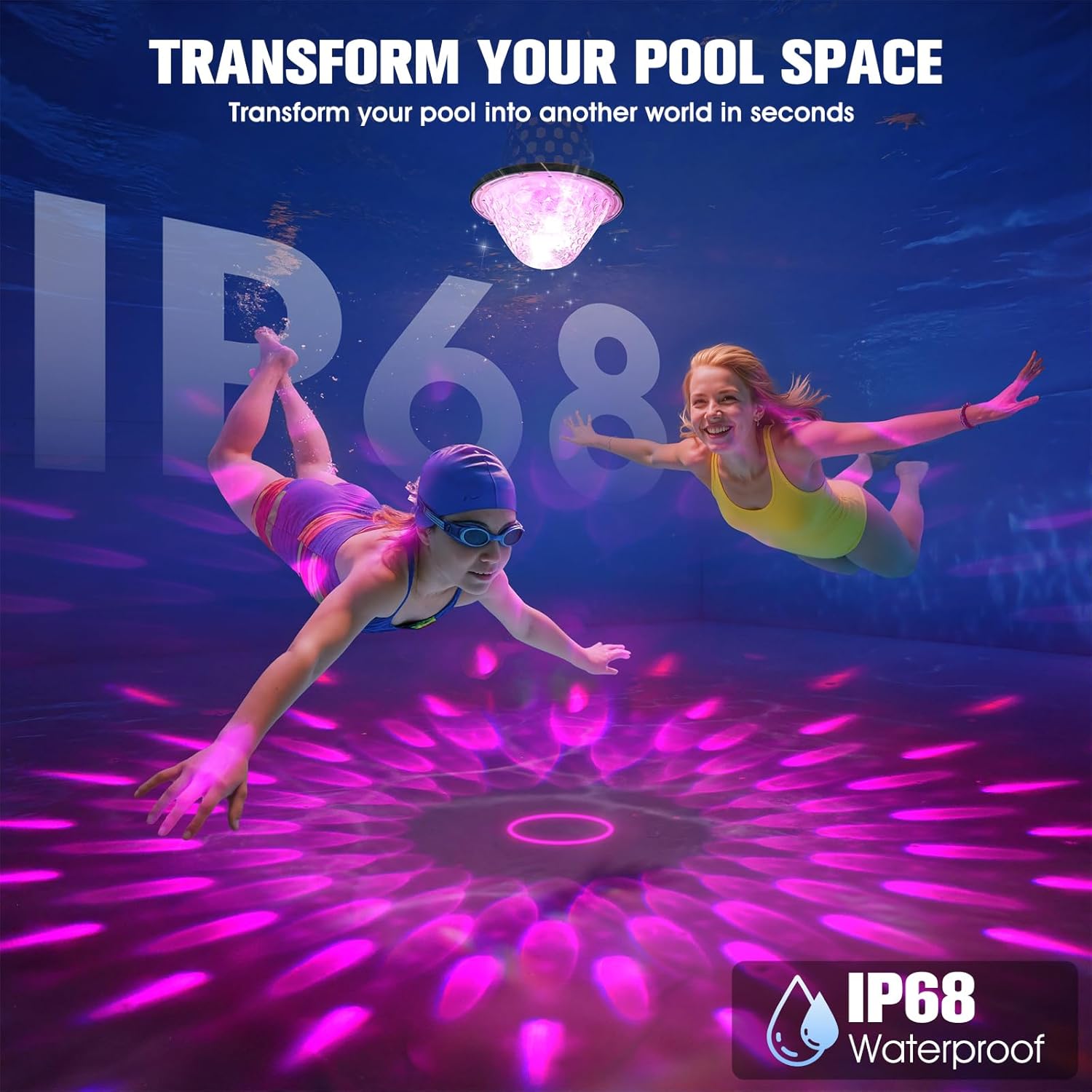 Floating Pool Lights,2026 Upgraded Solar Powered Pool Lights that Float,Flickering Flame Floating Solar Lights for Pool Lighting,Hangable IP68 Waterproof Swimming LED Pool Lights for Party,Outdoor-1PC