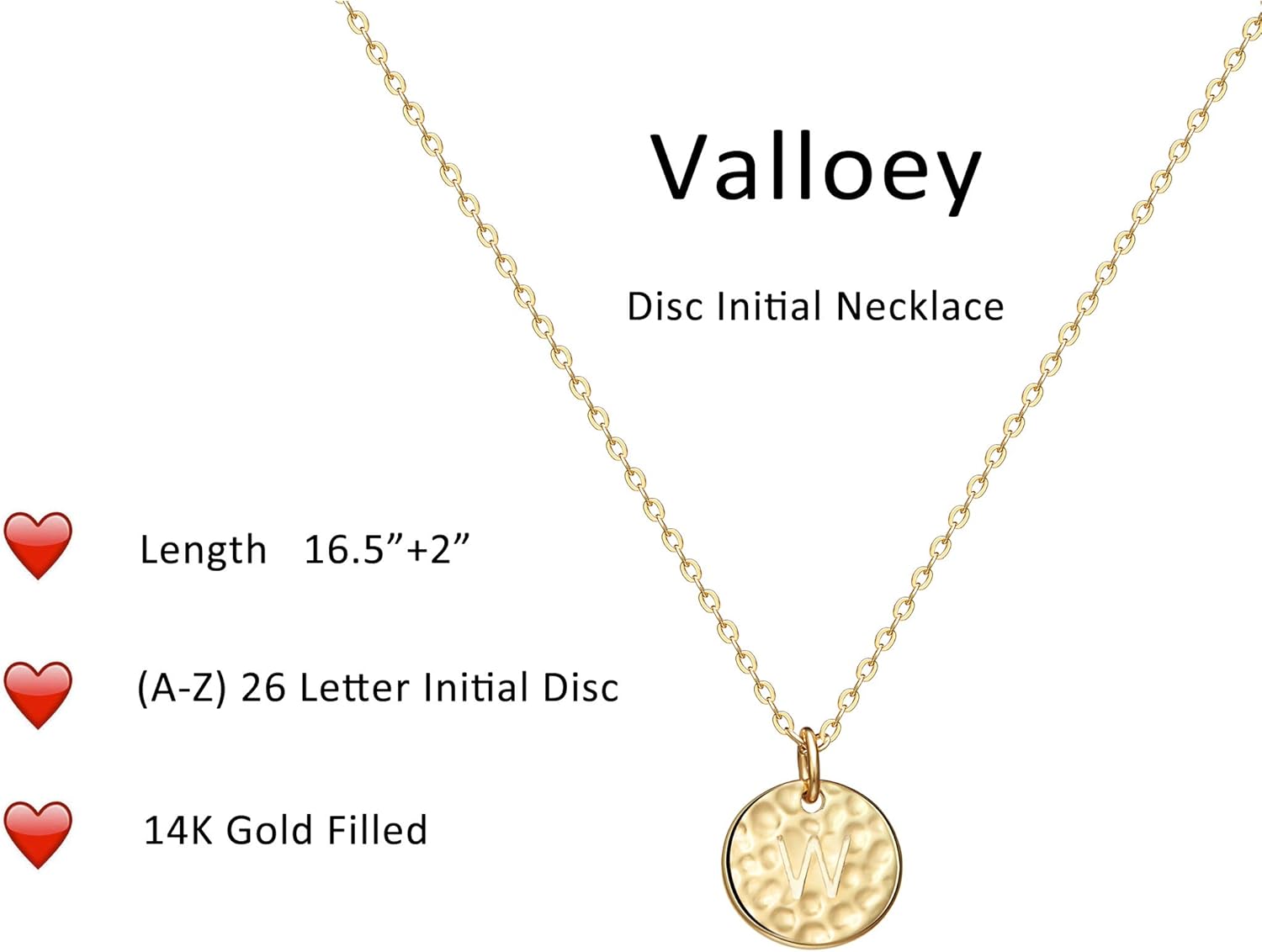 Valloey Rover Initial Necklaces for Women 14K Gold Plated Dainty Letter Necklce Round Coin Disc Pendant Double Side Engraved A-Z Necklace Personalized Jewelry Gift for Women - Image 2