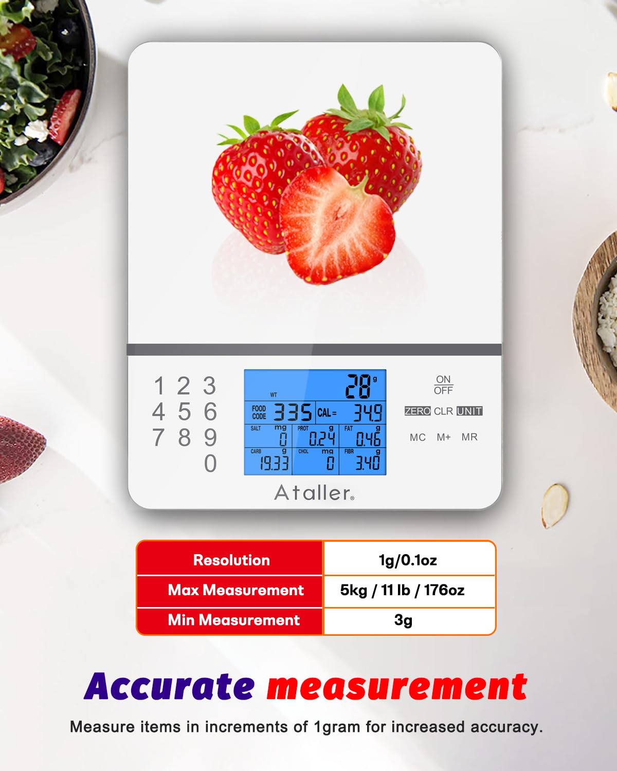 Food Scale With Nutrition Calculator Food Scale With Nutritional Calculator  - Digital Display Calorie Counter For Meal Prep \u0026 Weight Loss Digital  Calorie Calculating Kitchen Scale, image size:1200x1500