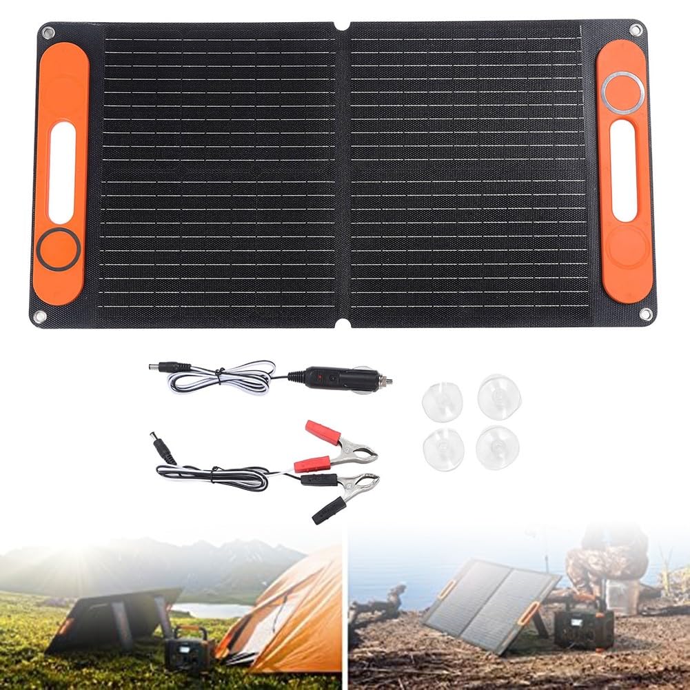 80W Pieghevole Pannello Solare Kit Dual USB 12V DC Uscita Monocristallino Silicio Sistema di Ricarica Solare Con Morsetti Batteria Auto
