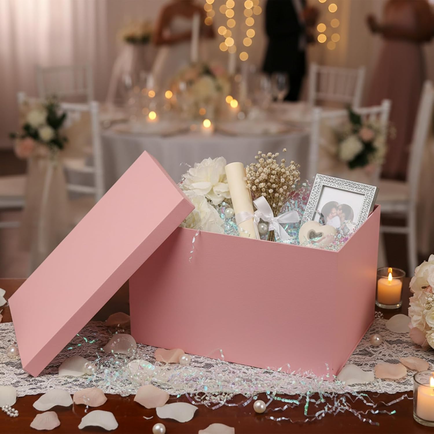 YINUOYOUJIA Extra Large Gift Box,17x11x11 Inches Pink Gift Boxes with Lids for Presents,11-inch Deep Gift Box for Wrapping Gifts.Ideal for Birthday,Weddings,Anniversary,Christmas or Business.