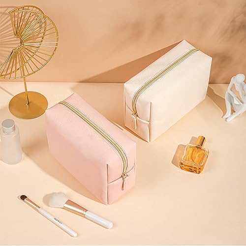Miniatura 6 de 8 bolsas pequeñas de maquillaje preparadas, bolsa de cosméticos con cremallera de piel sintética a granel, bolsa de cosméticos lisa, impermeable,