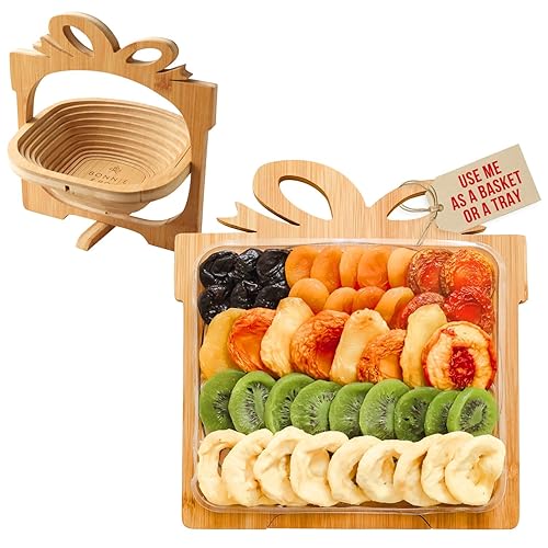 Miniatura 4 de Bandeja de regalo de frutas secas que se convierte en cesta Caja de aperitivos gourmet saludables Bandeja de comida para vacaciones Bonnie  Pop